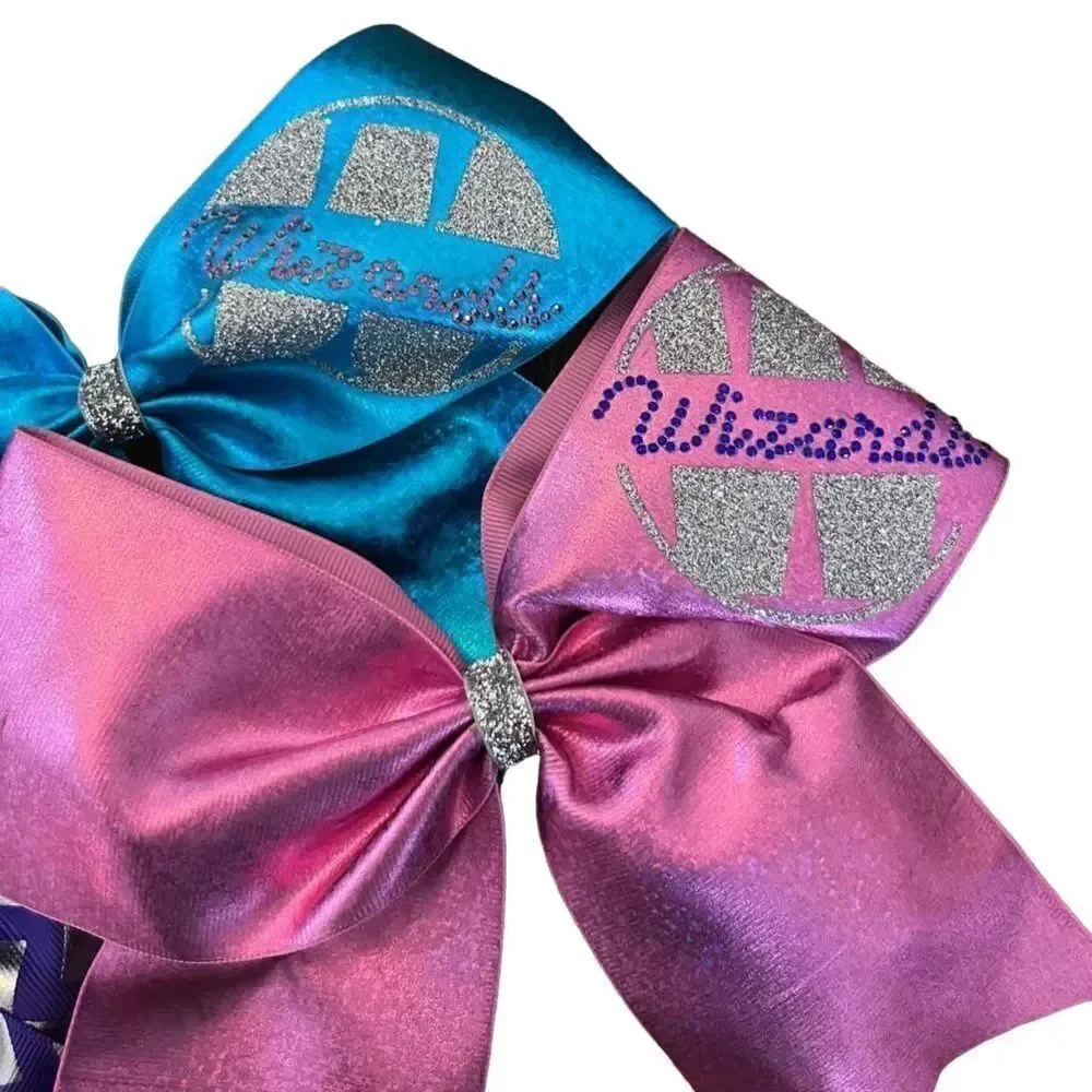 Bundle of 3 Large 8” Cheer Bows – High Quality